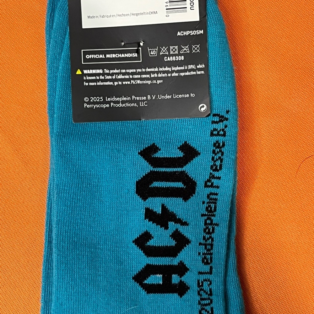 6/$25 AC/DC Men's Blue Socks - Picture 4 of 6